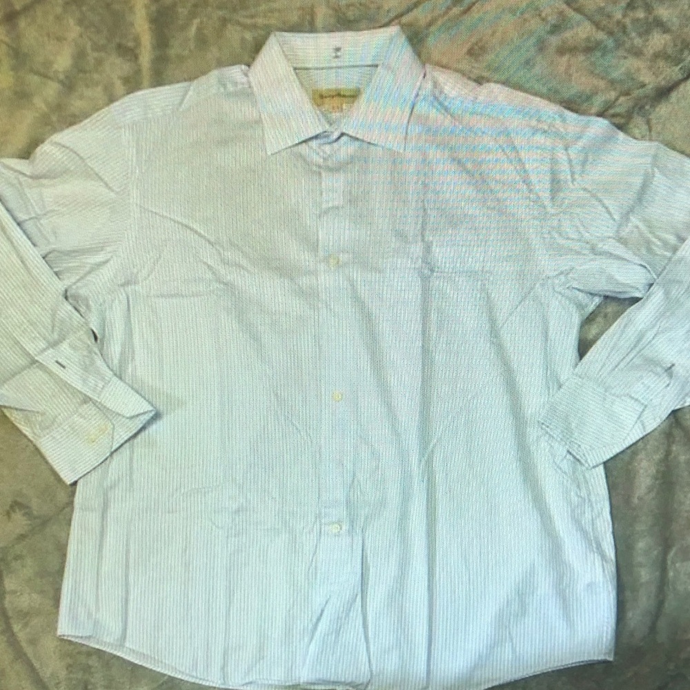 Men's Light Blue Striped Shirt